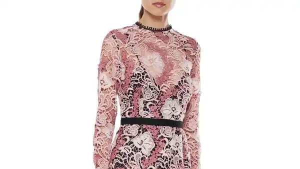 lace minidress pink and black