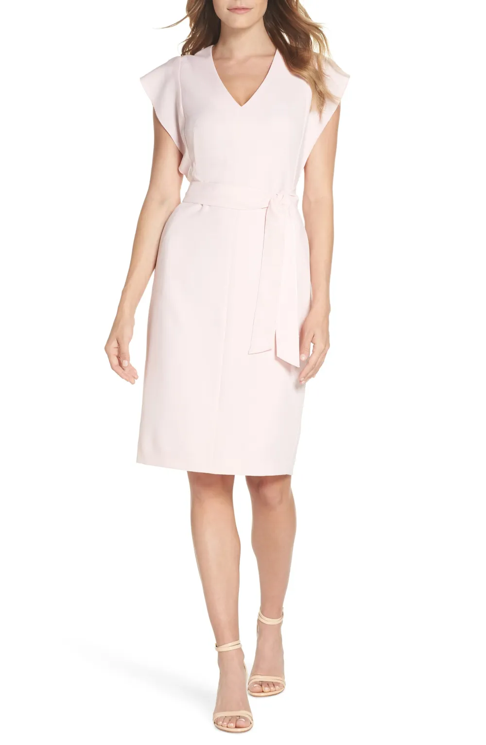 pink ruffle dress eliza j