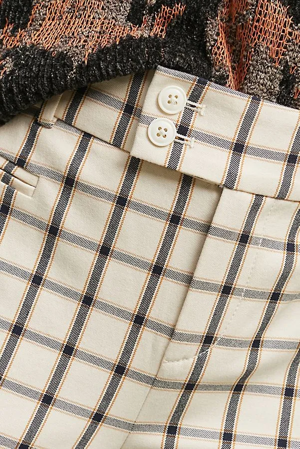 gingham plaid print pants