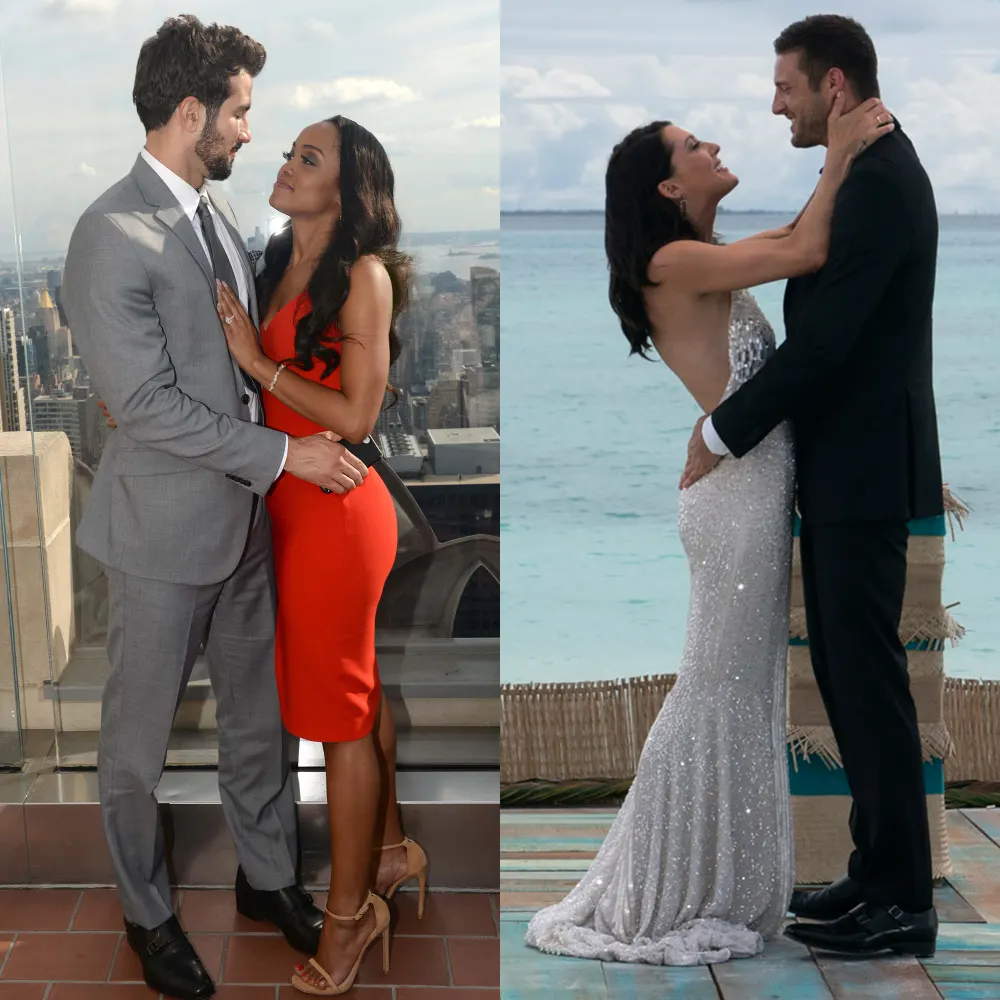 Rachel Lindsay with Bryan, Becca with Garrett.