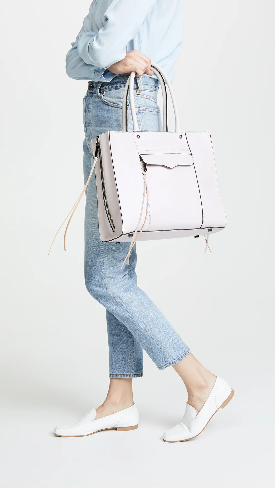 white rebecca minkoff tote bag