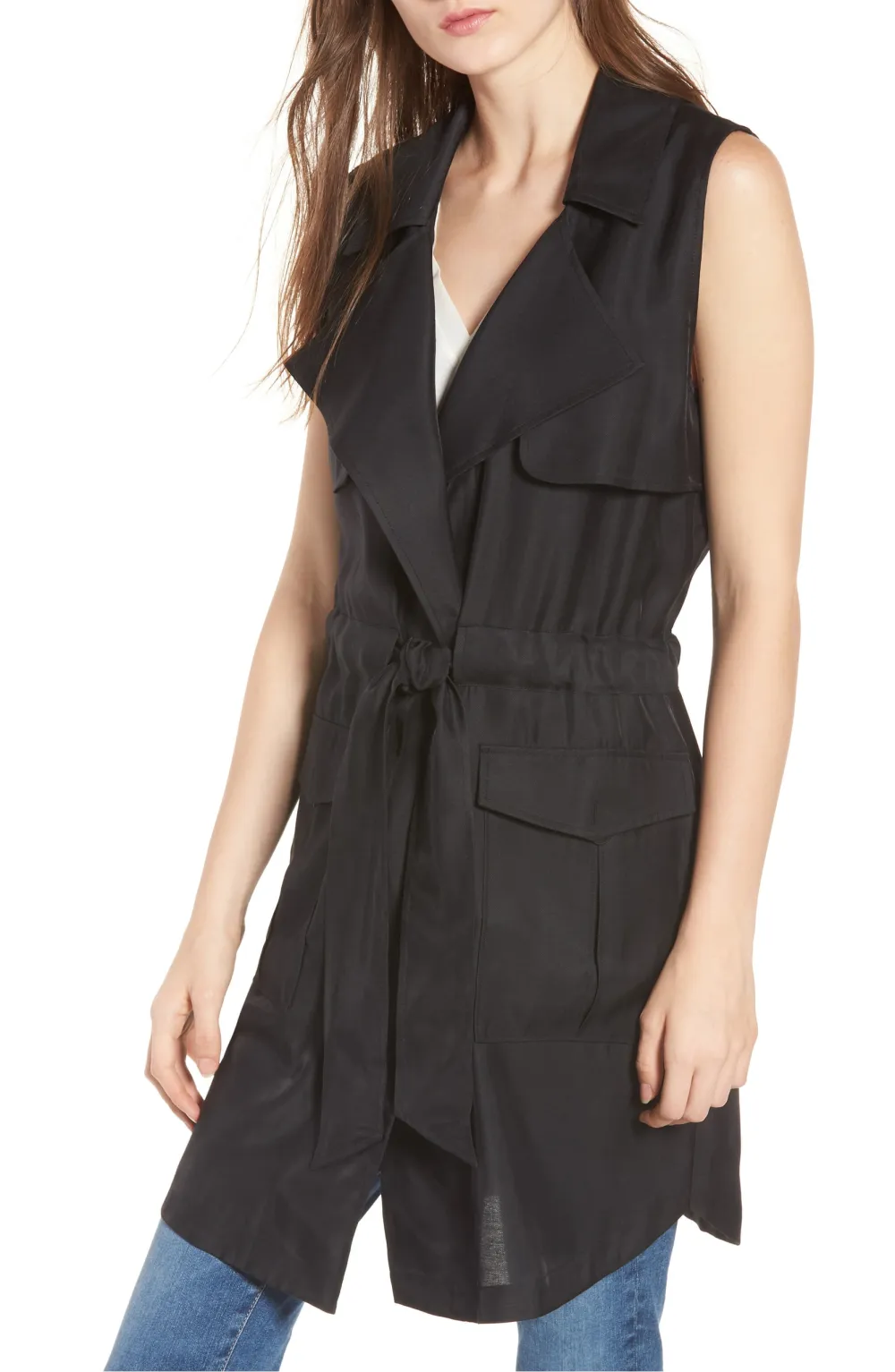 sleeveless belted jacket nordstrom