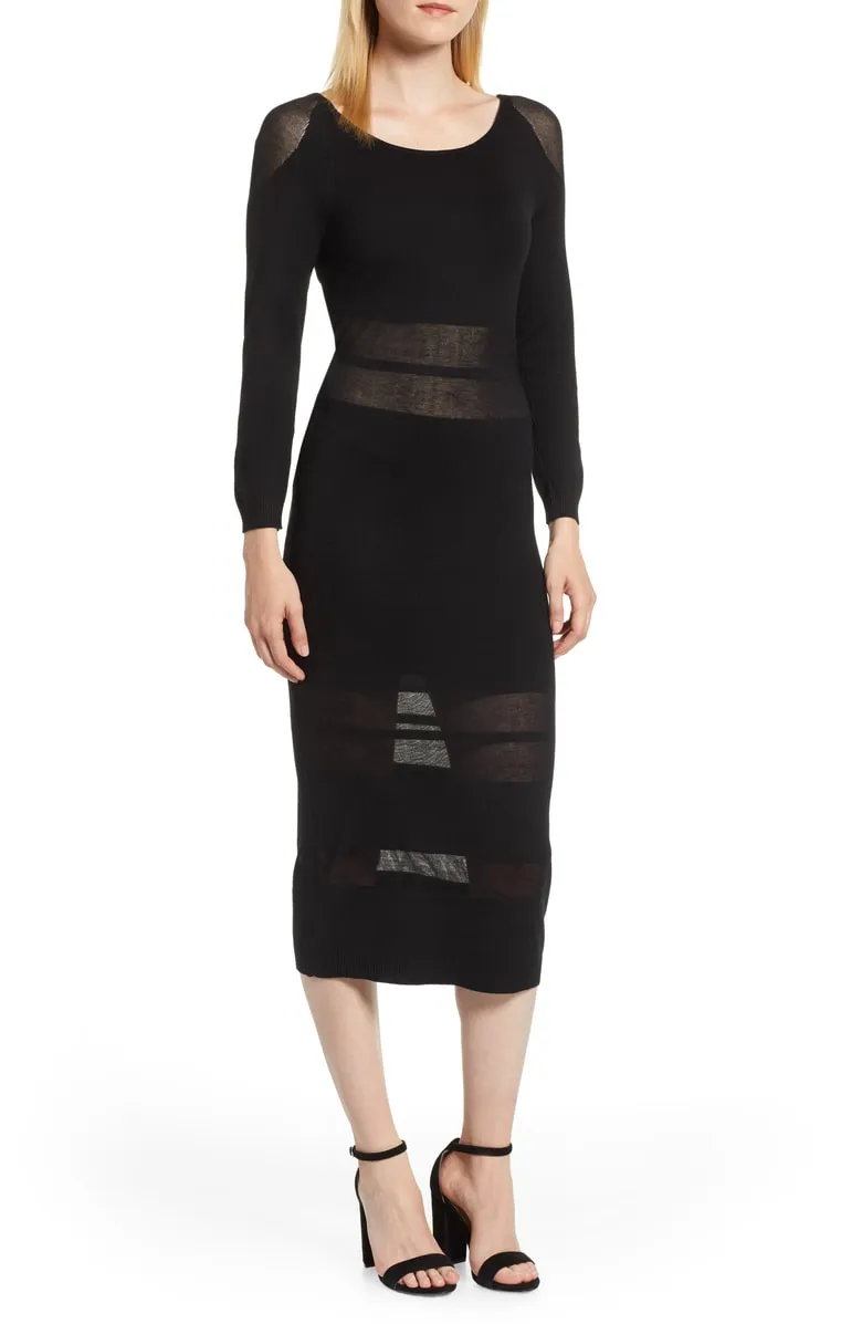 black long sleeve bodycon dress for fall nordstrom