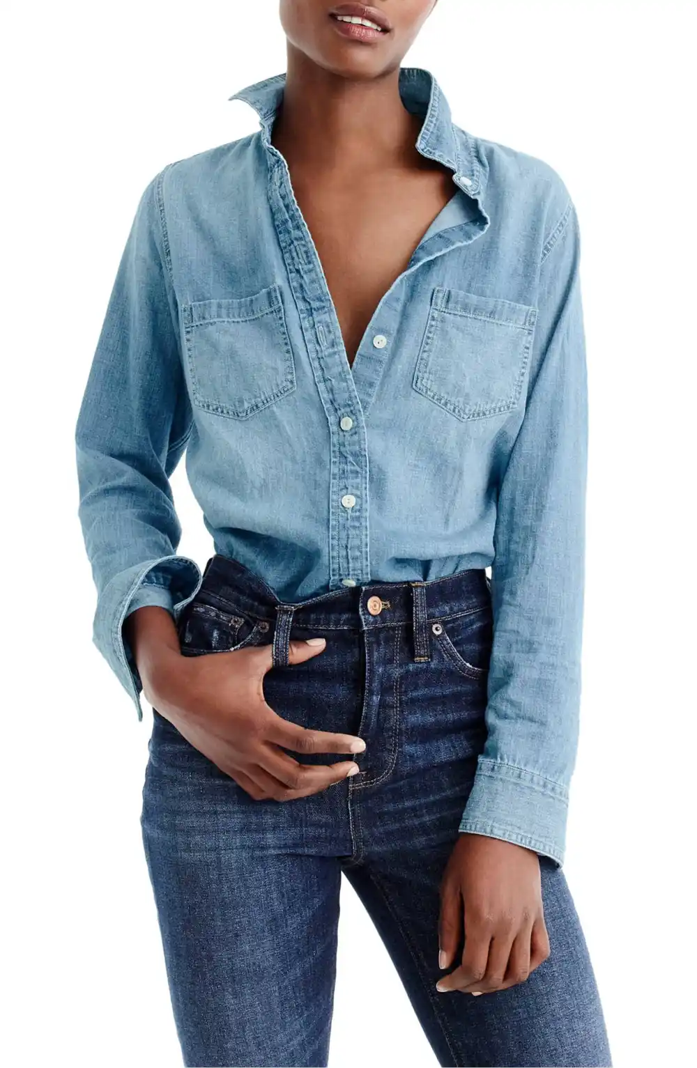 j.crew chambray top