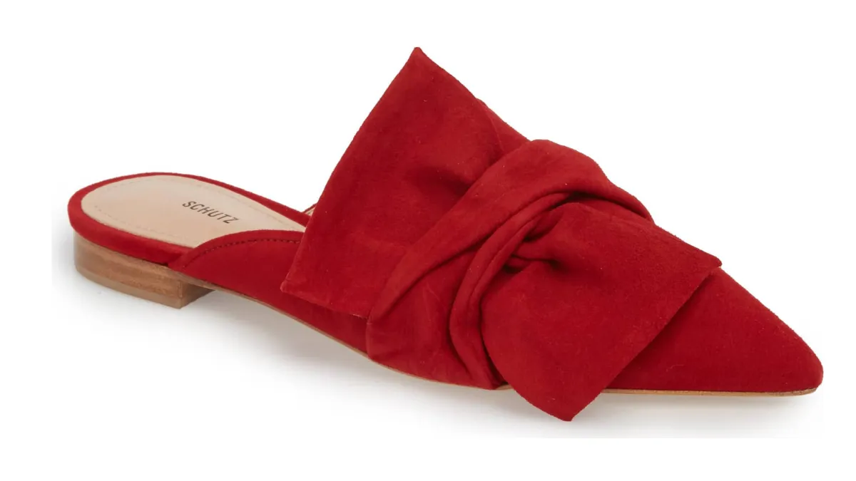 red schutz loafers