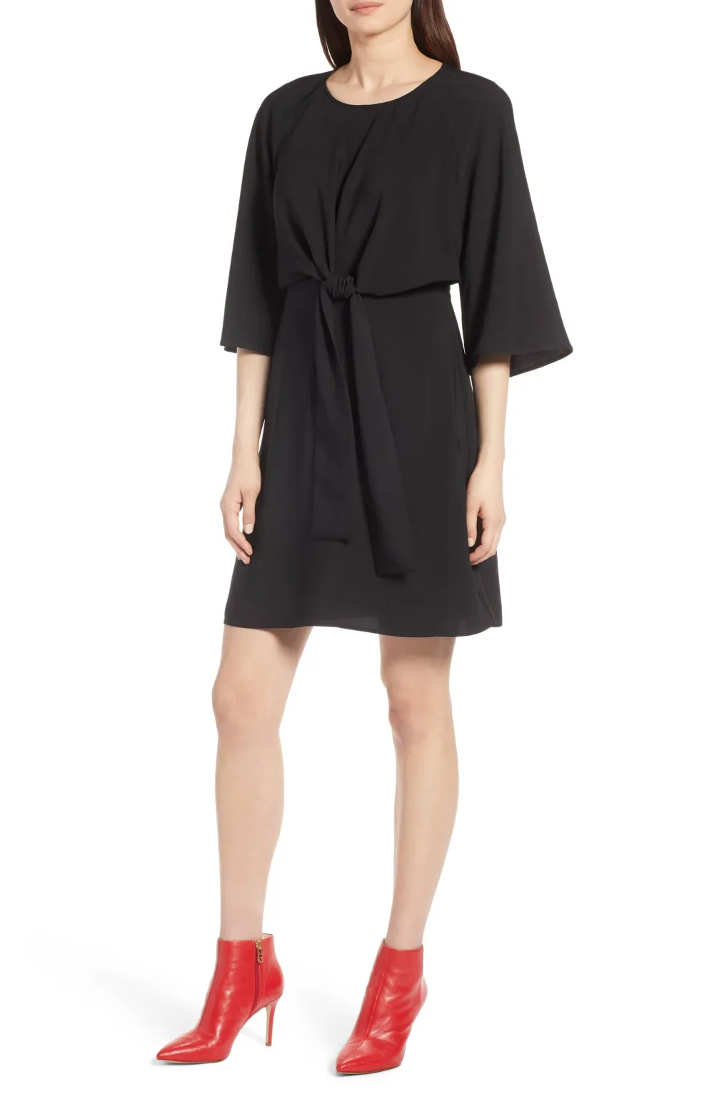 halogen tie wrap dress