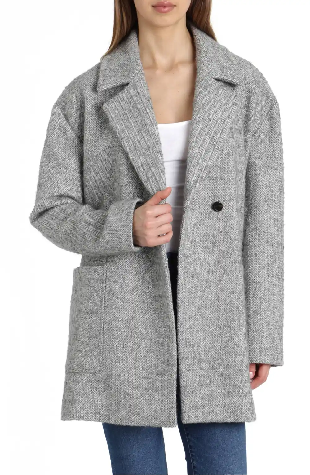 herringbone wool coat