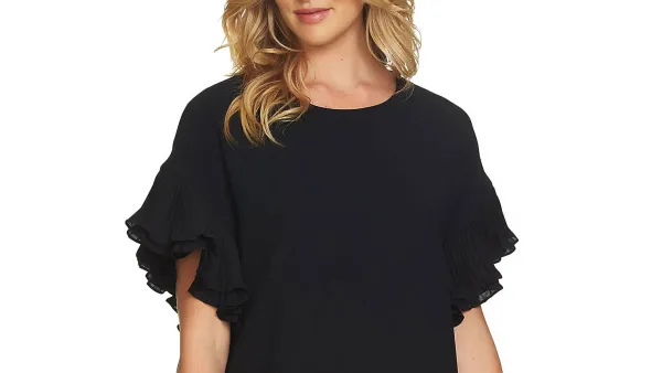 Cece-Tiered-Pleated-Crepe-Shift-Dress