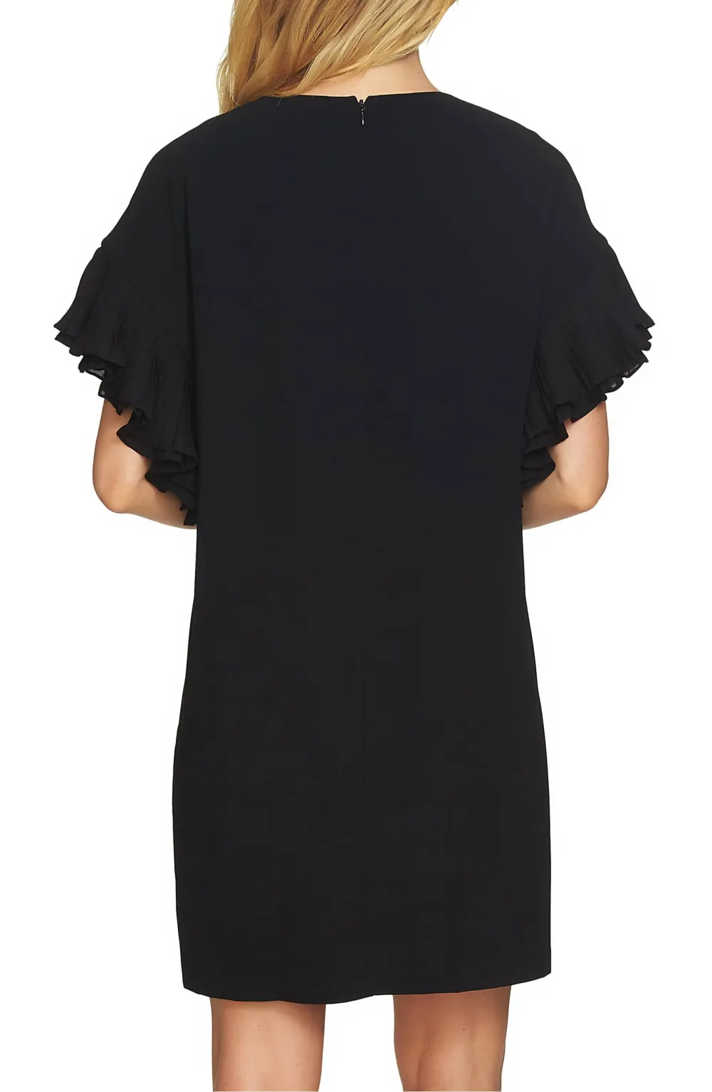 Cece Tiered Pleated Crepe Shift Dress