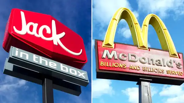 Jack in The Box sign and McDonald's sign