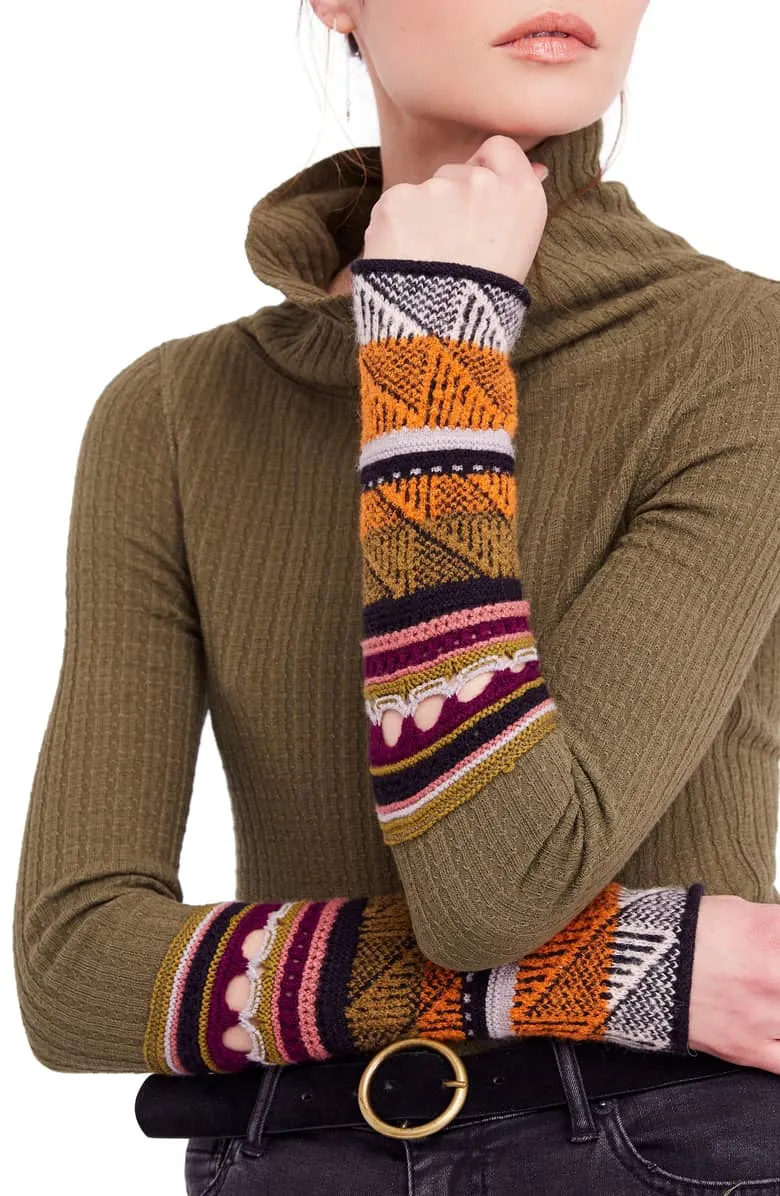 Free People Mixed-Up Cuff Sweater