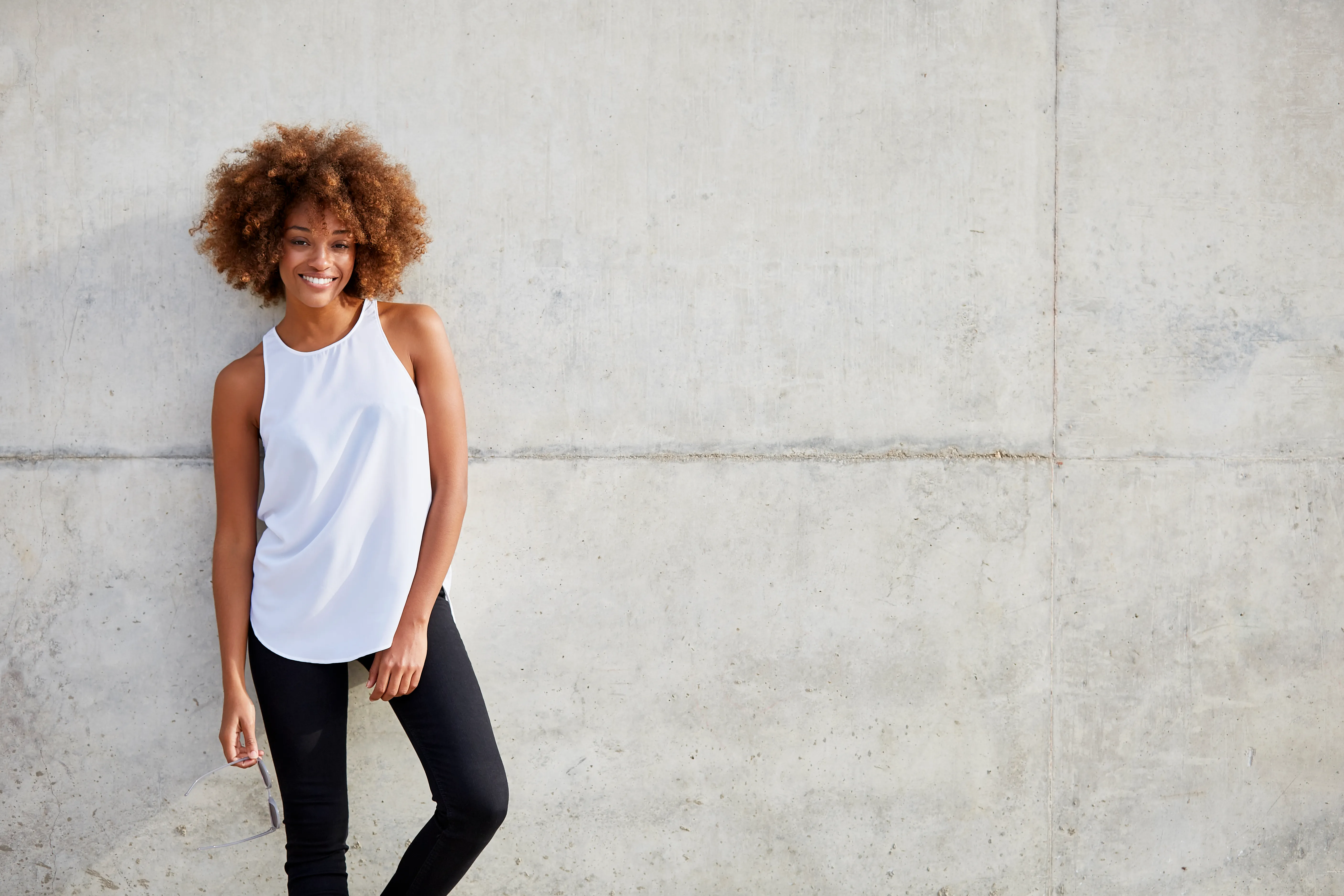 woman in white tank top