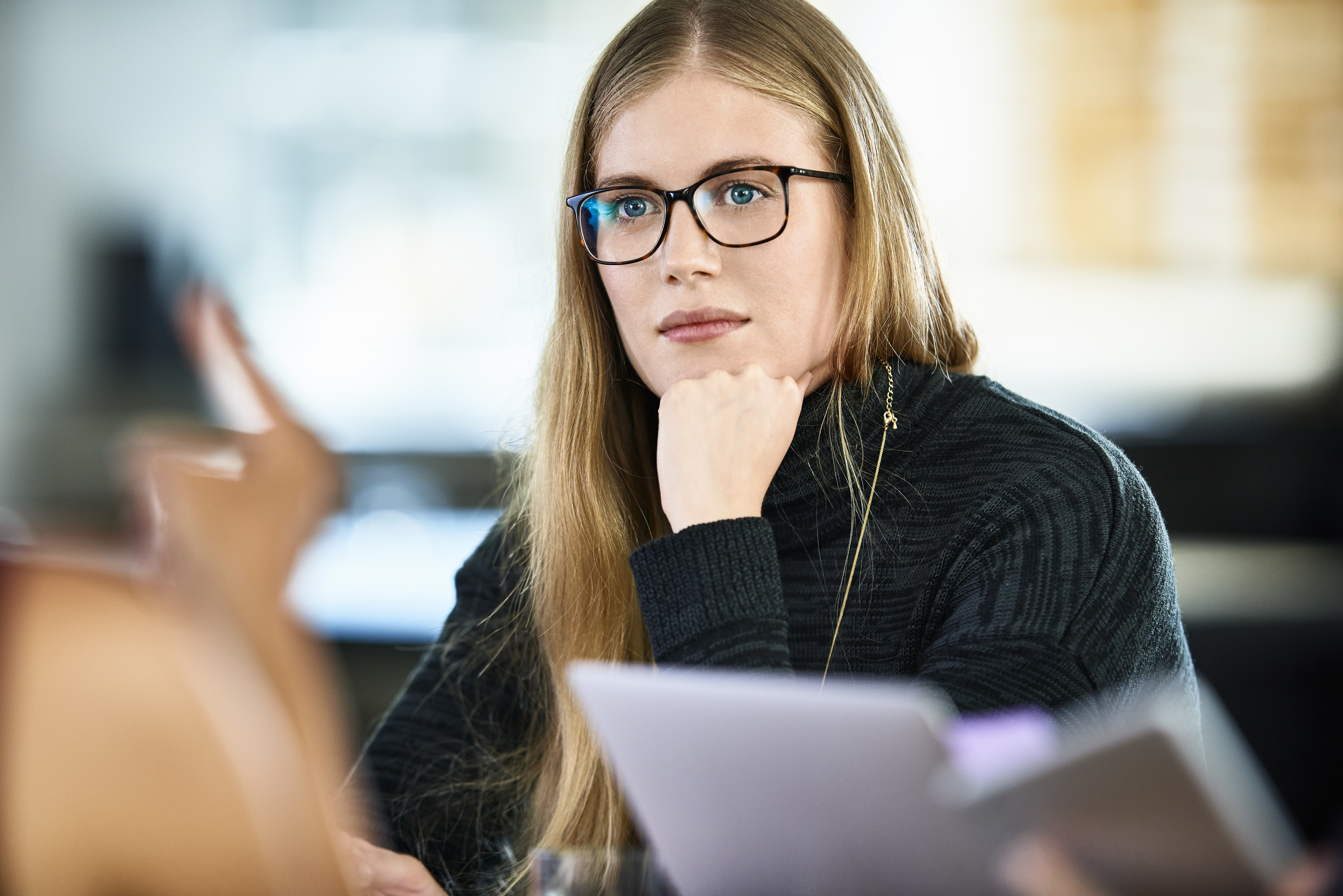 woman in glasses