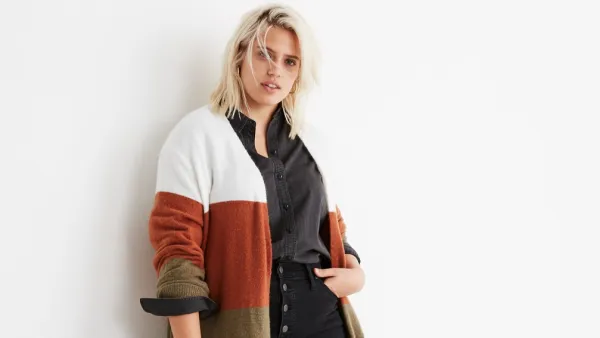 madewell kent colorblock cardigan