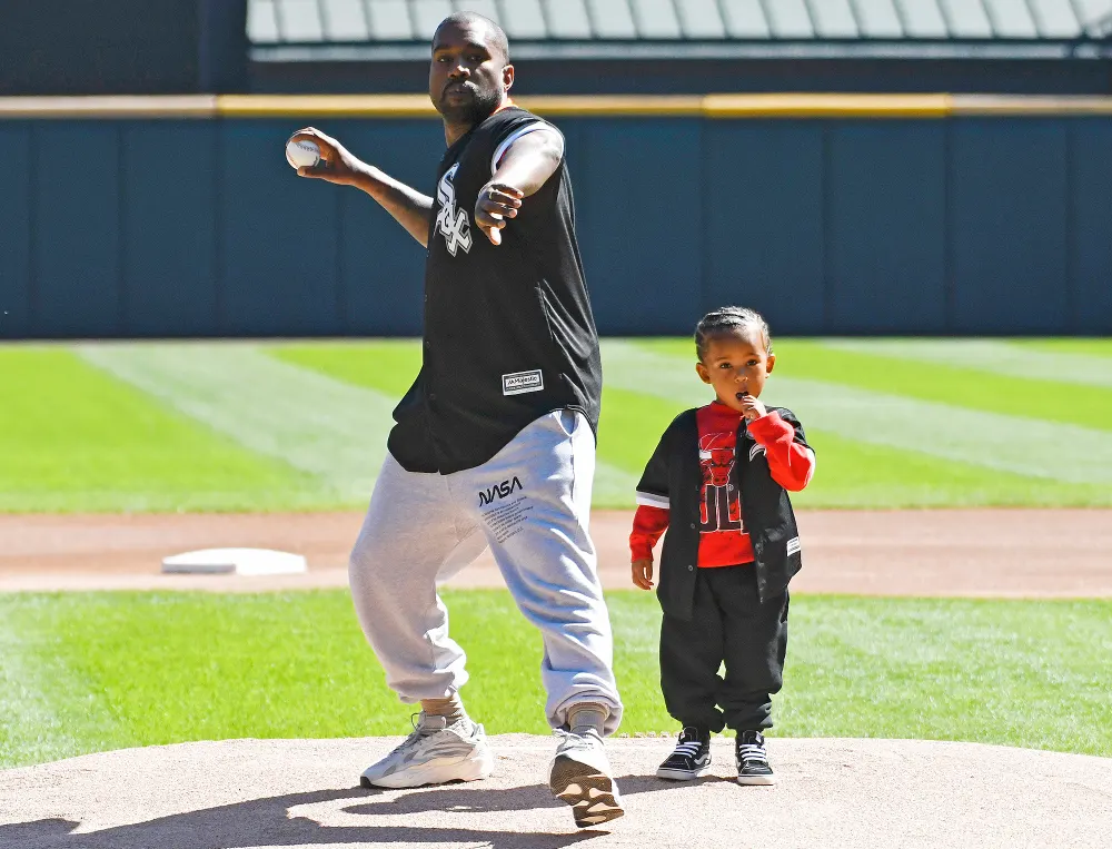 Kanye West, Saint West, First Pitch, Cubs, White Sox
