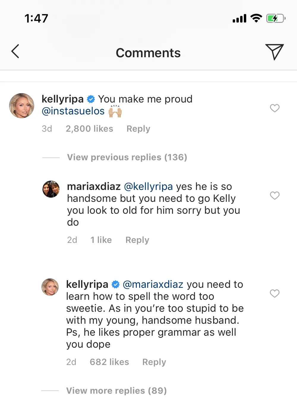 Kelly Ripa Hits Back at &lsquo;Stupid&rsquo; Troll Who Thinks She Is &lsquo;Too Old&rsquo; for Mark Consuelos