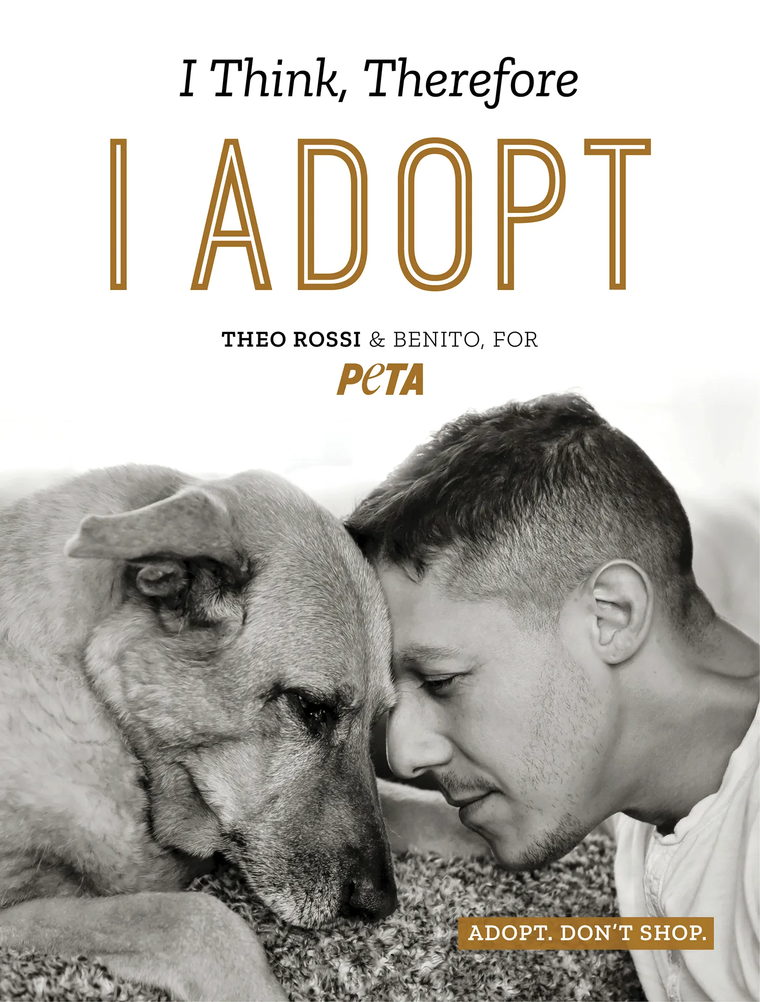 Theo Rossi and His Rescue Dog Benito Team Up With PETA to Encourage Pet Adoption
