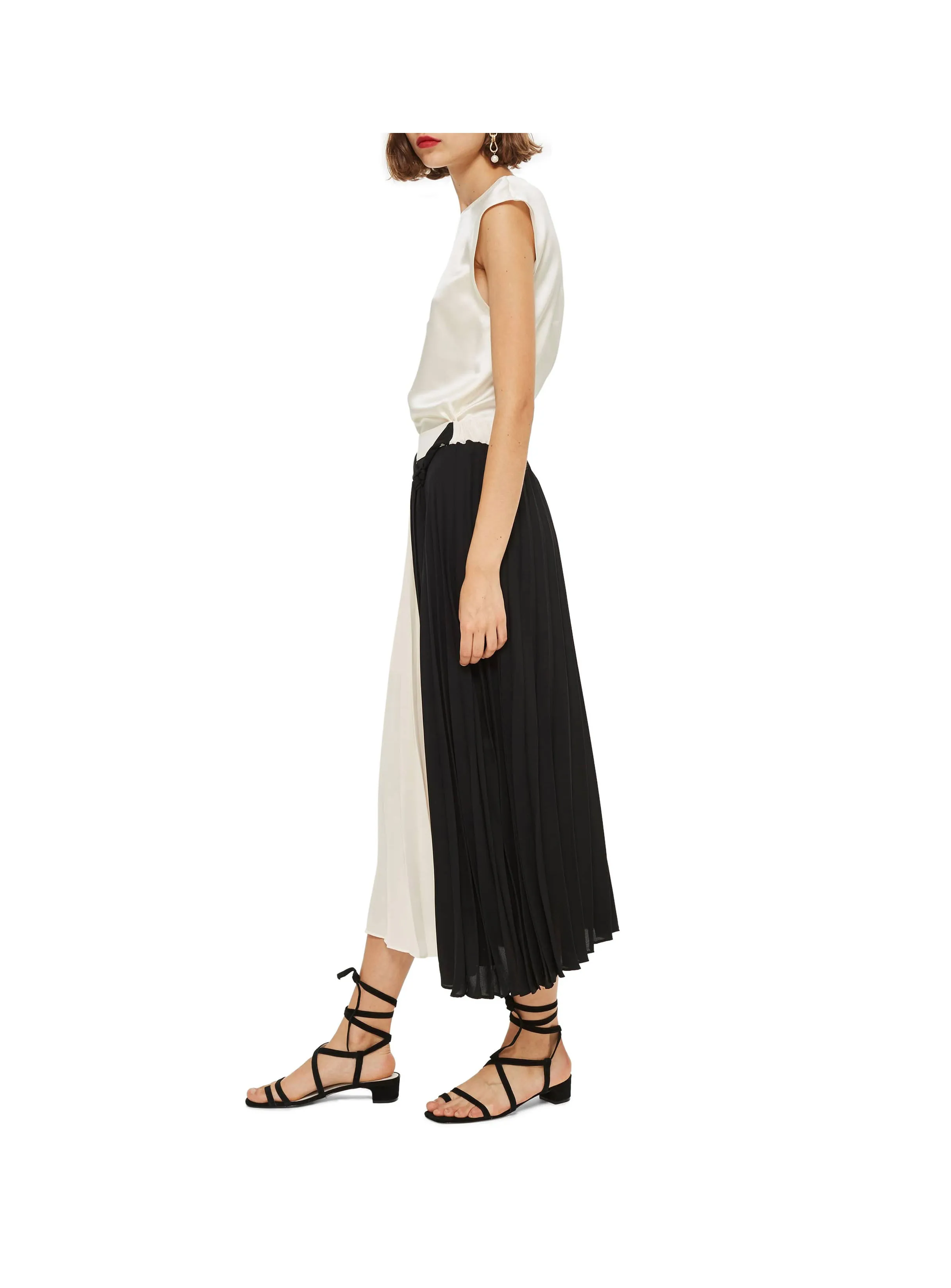 Topshop-Colorblock-Pleated-Midi-Skirt
