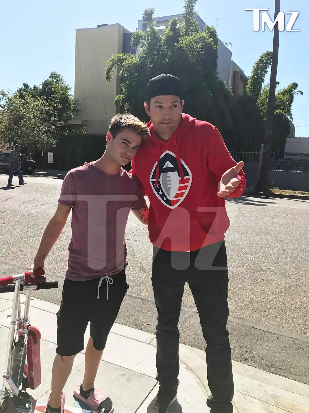 Ashton Kutcher Hit Man With Car Takes Photo