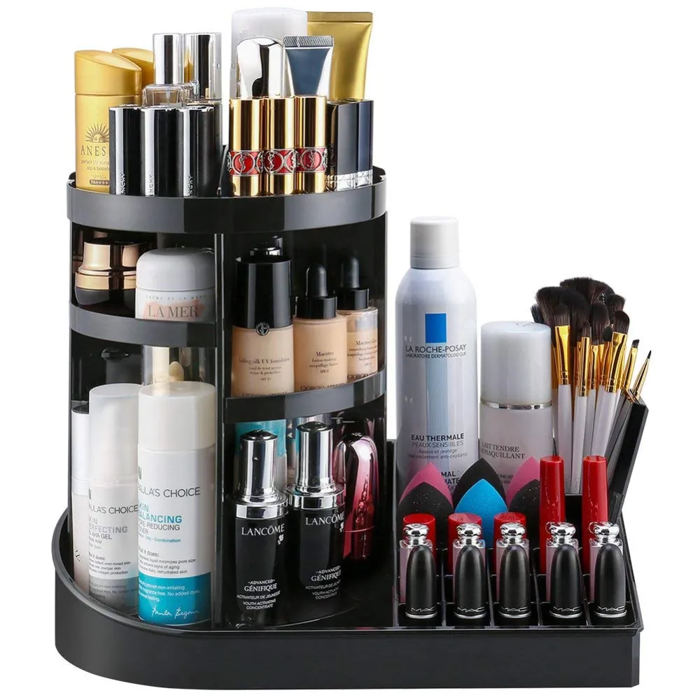 black makeup rotating organizer