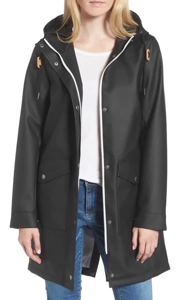 black rain coat levis