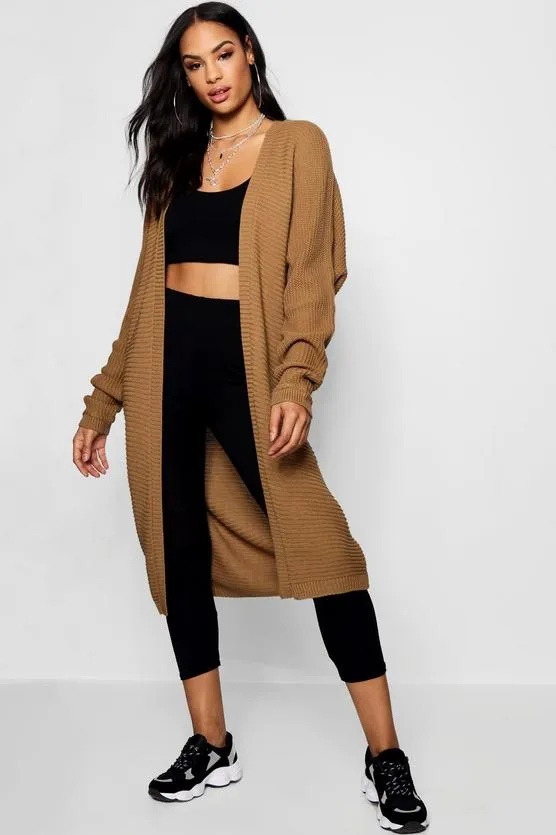 brown cardigan boohoo sale