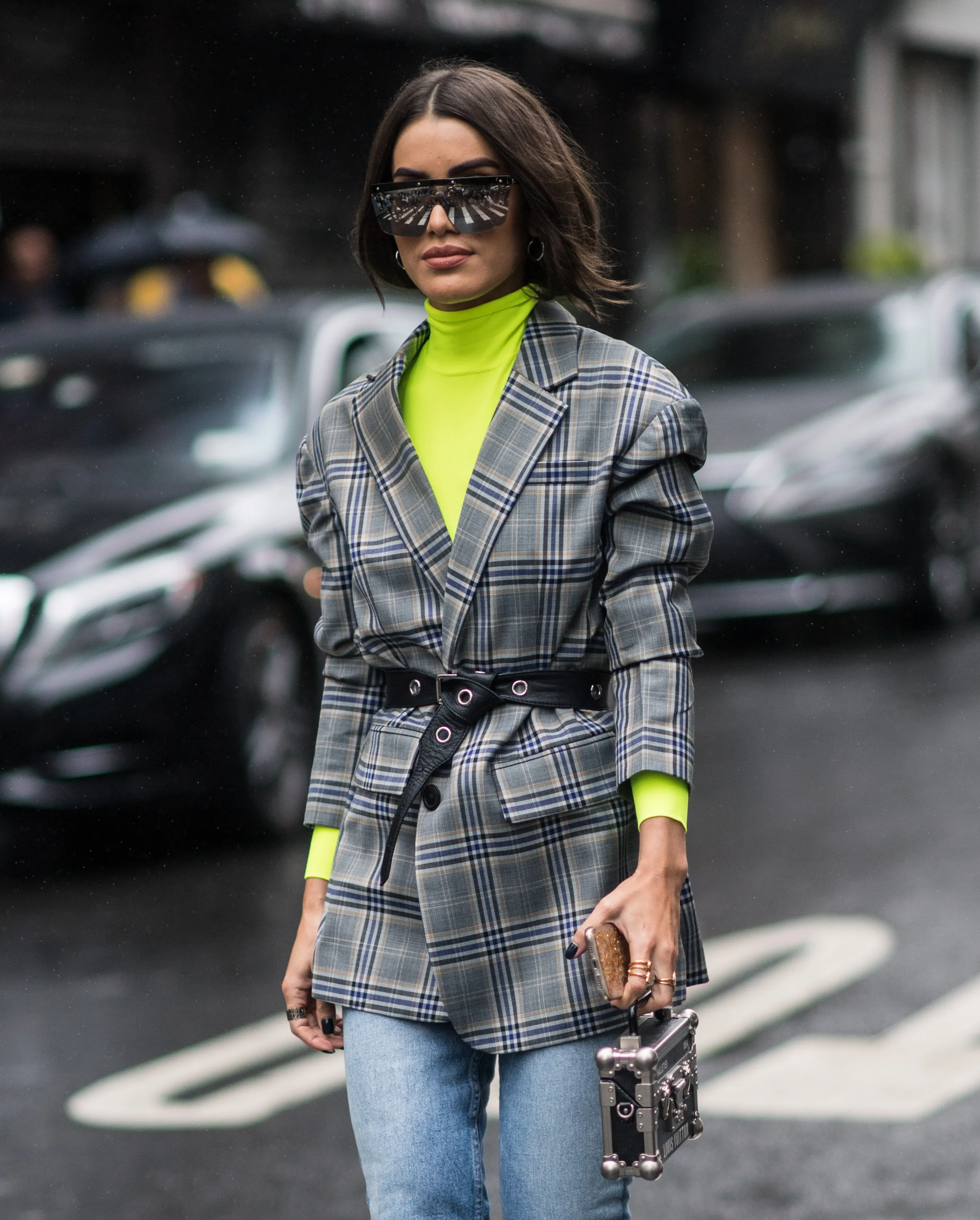 plaid blazer jacket