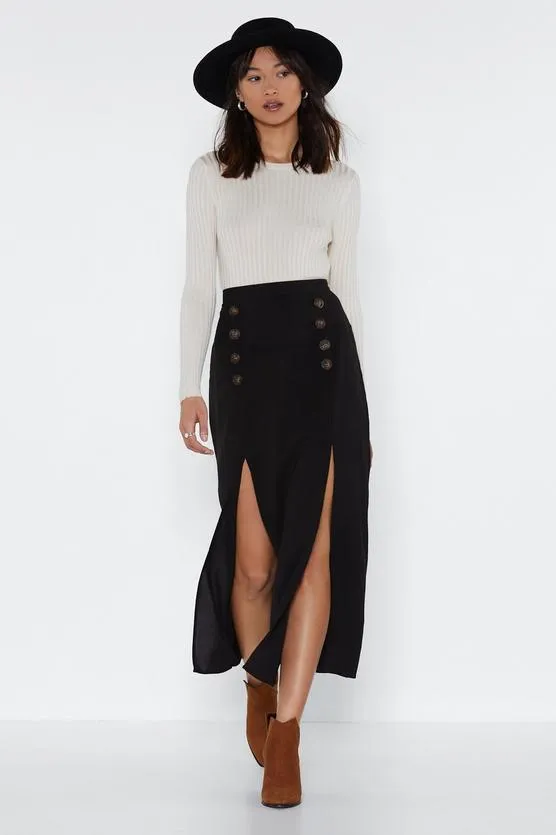 double slit midiskirt