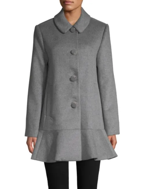 kate spade new york flared long-sleeve coat