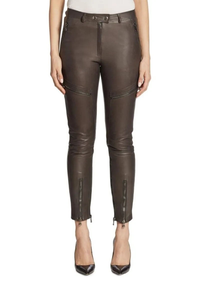 moschino leather pants