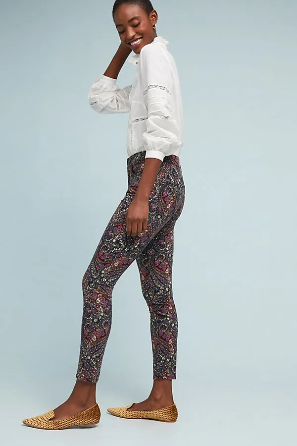 motif skinny ankle jeans