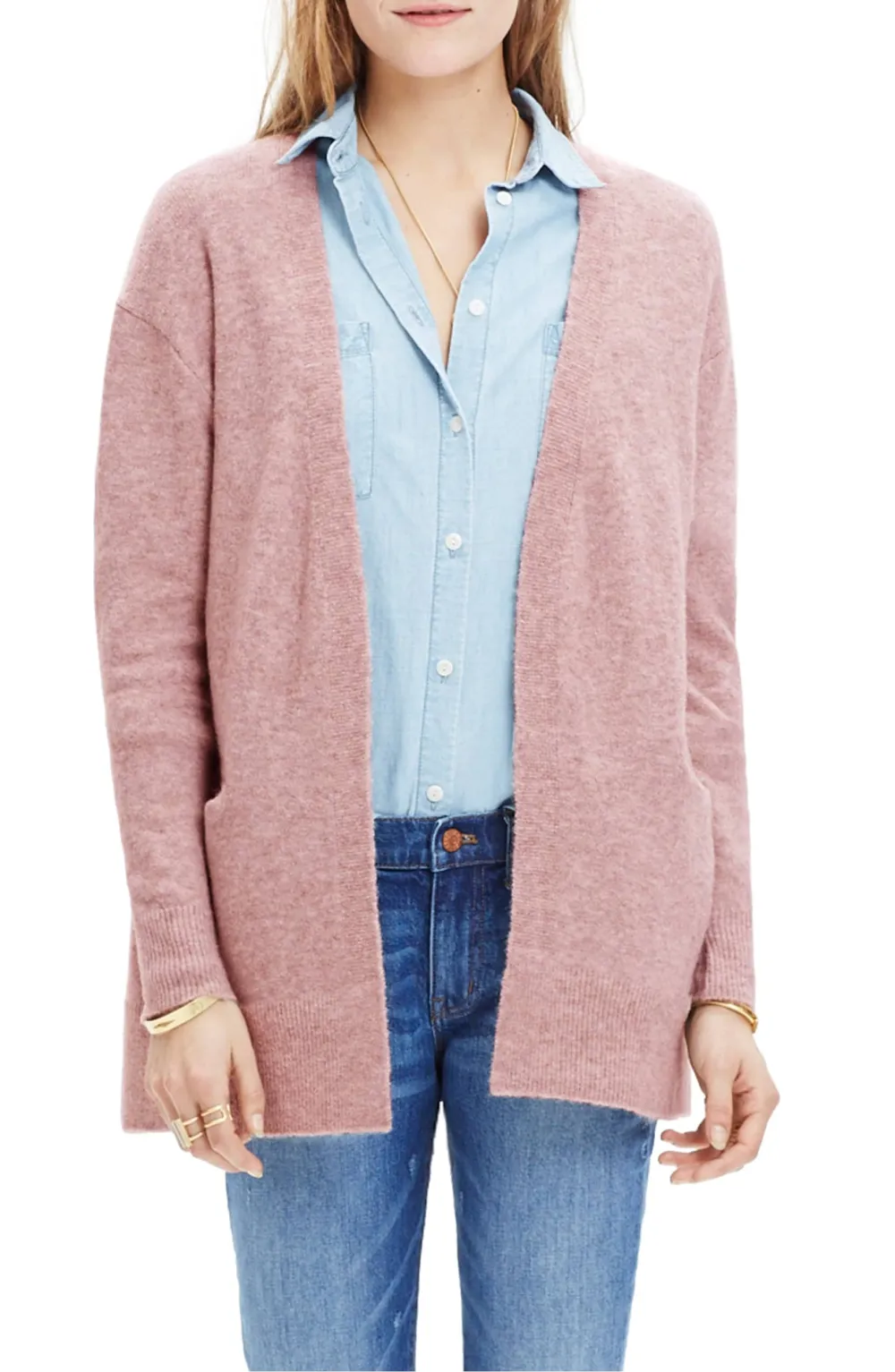 pink cardigan madewell