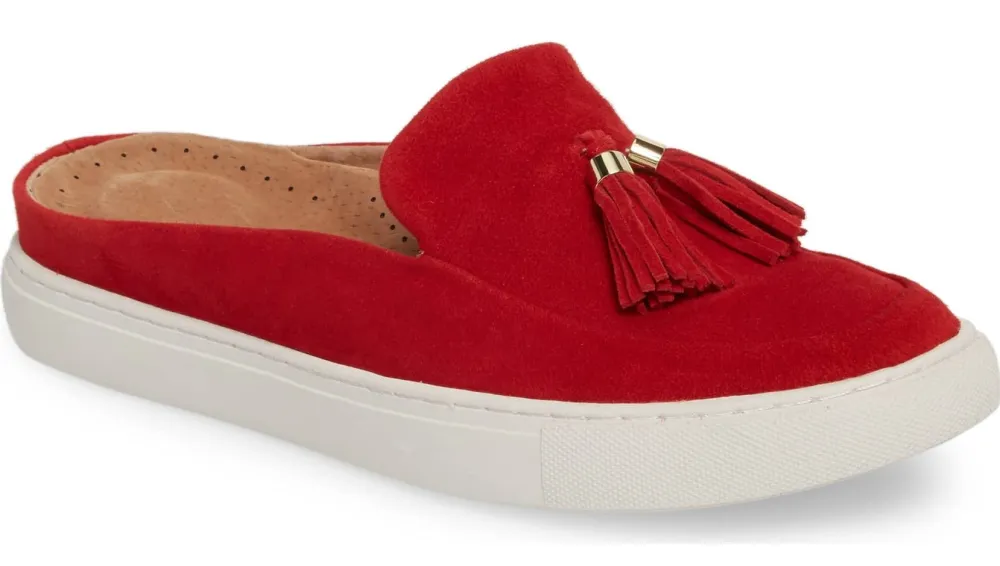 red sneaker mule 