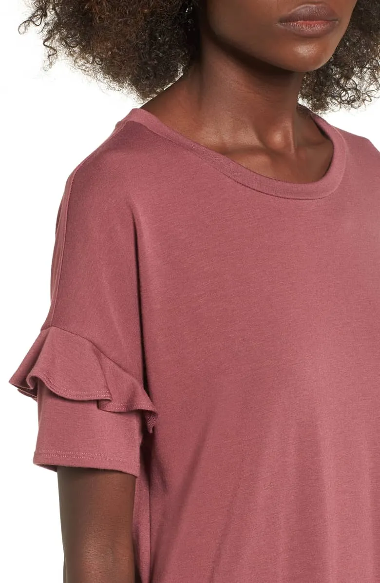 ruffles sleeves t shirt dress