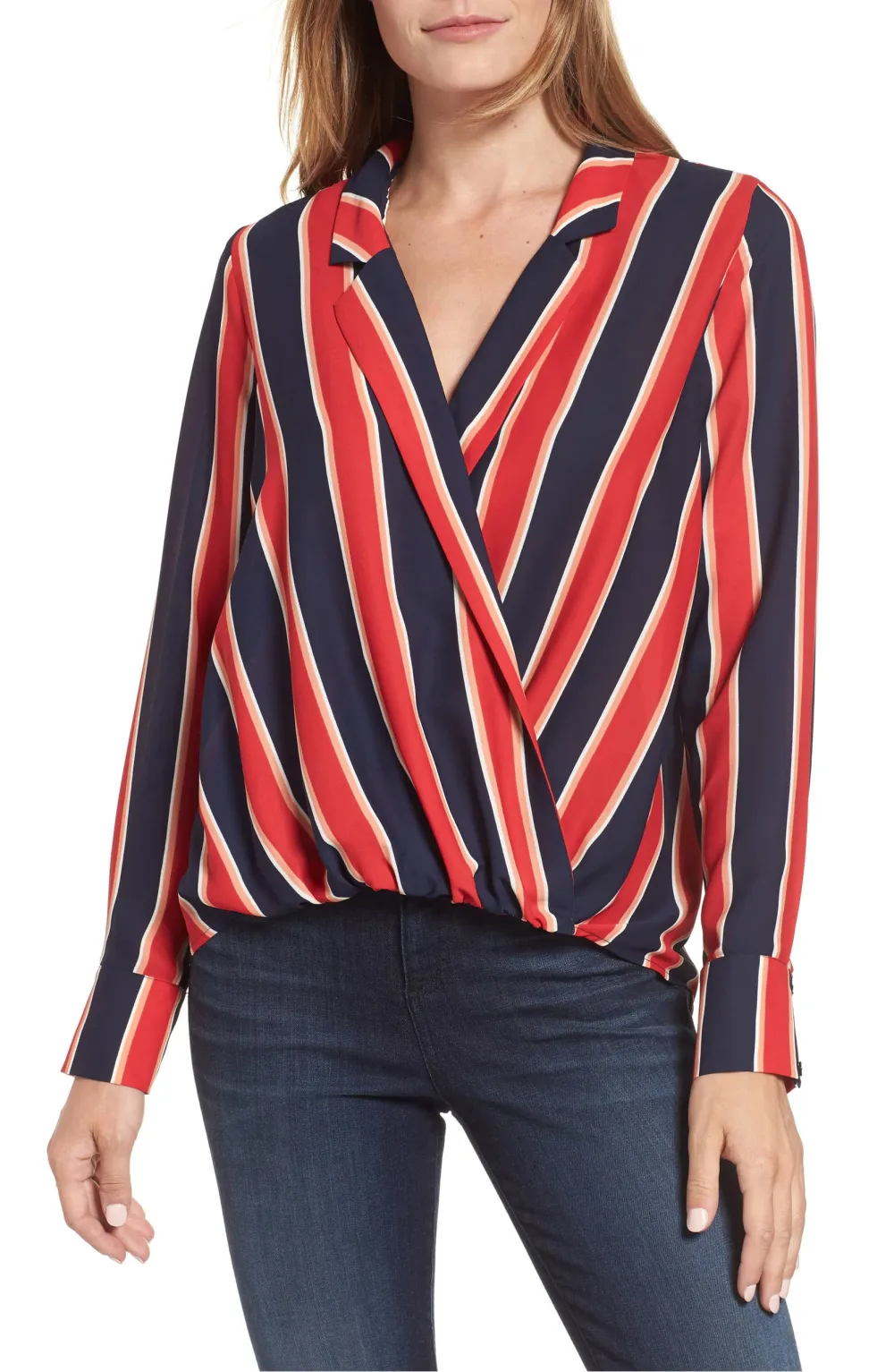 striped wrap top