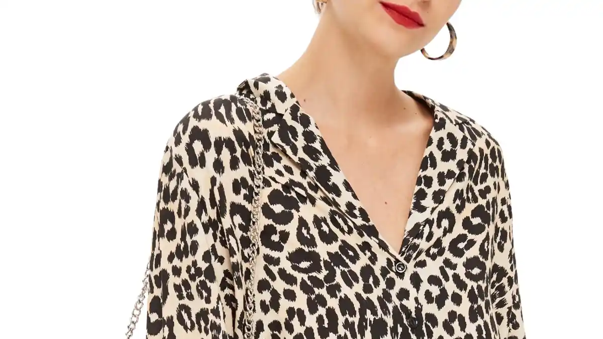 topshop leopard print blouse top