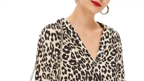 topshop leopard print blouse top
