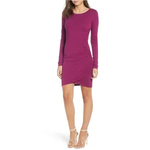 leith ruched long sleeve dress