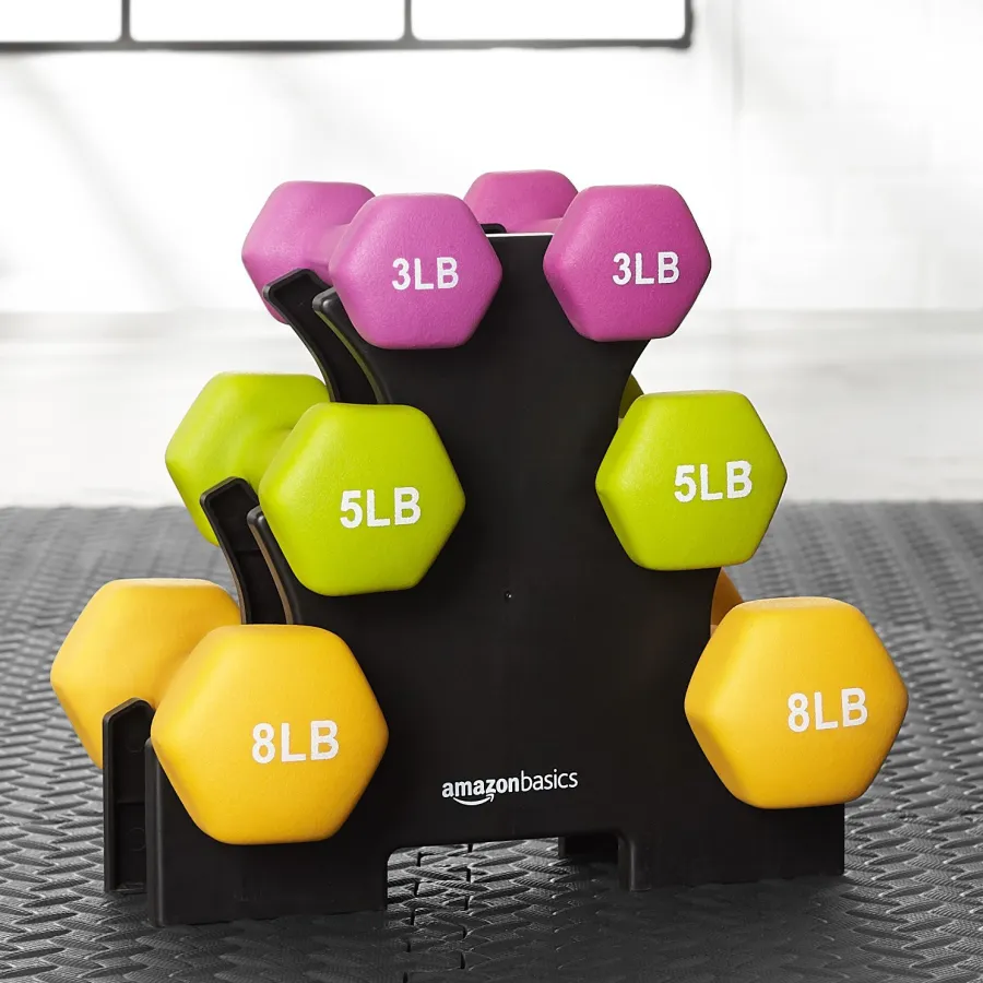 set of dumbbells