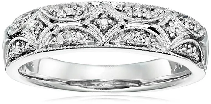 Amazon Collection Sterling Silver Diamond Band Ring