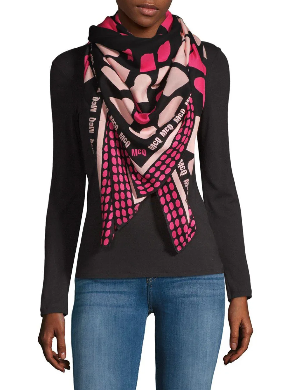 McQ Alexander McQueen Mixed-Print Scarf