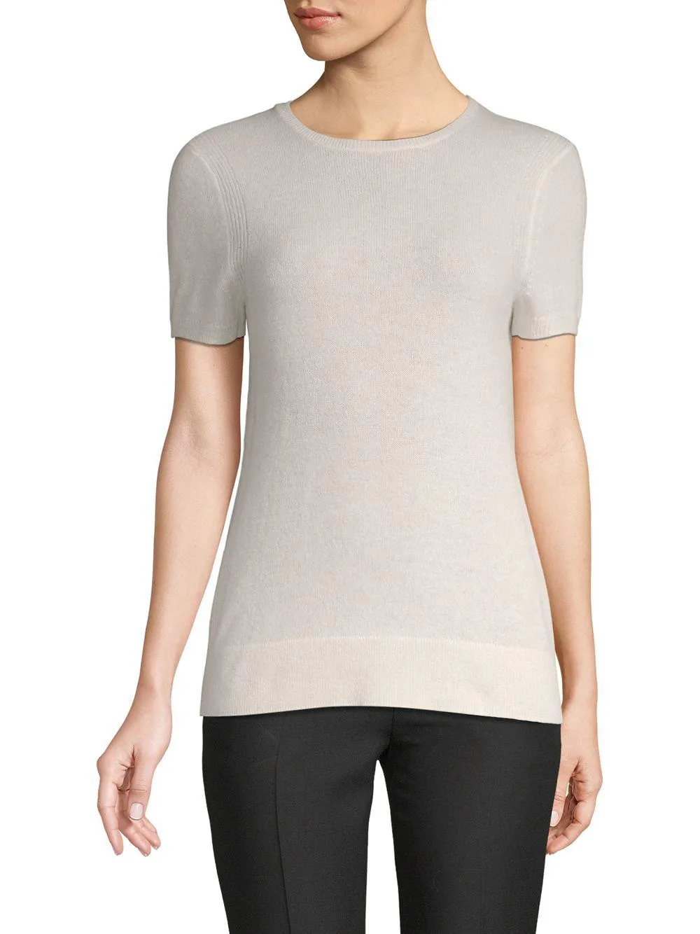 Saks Fifth Avenue Drop Shoulder Cashmere Tee