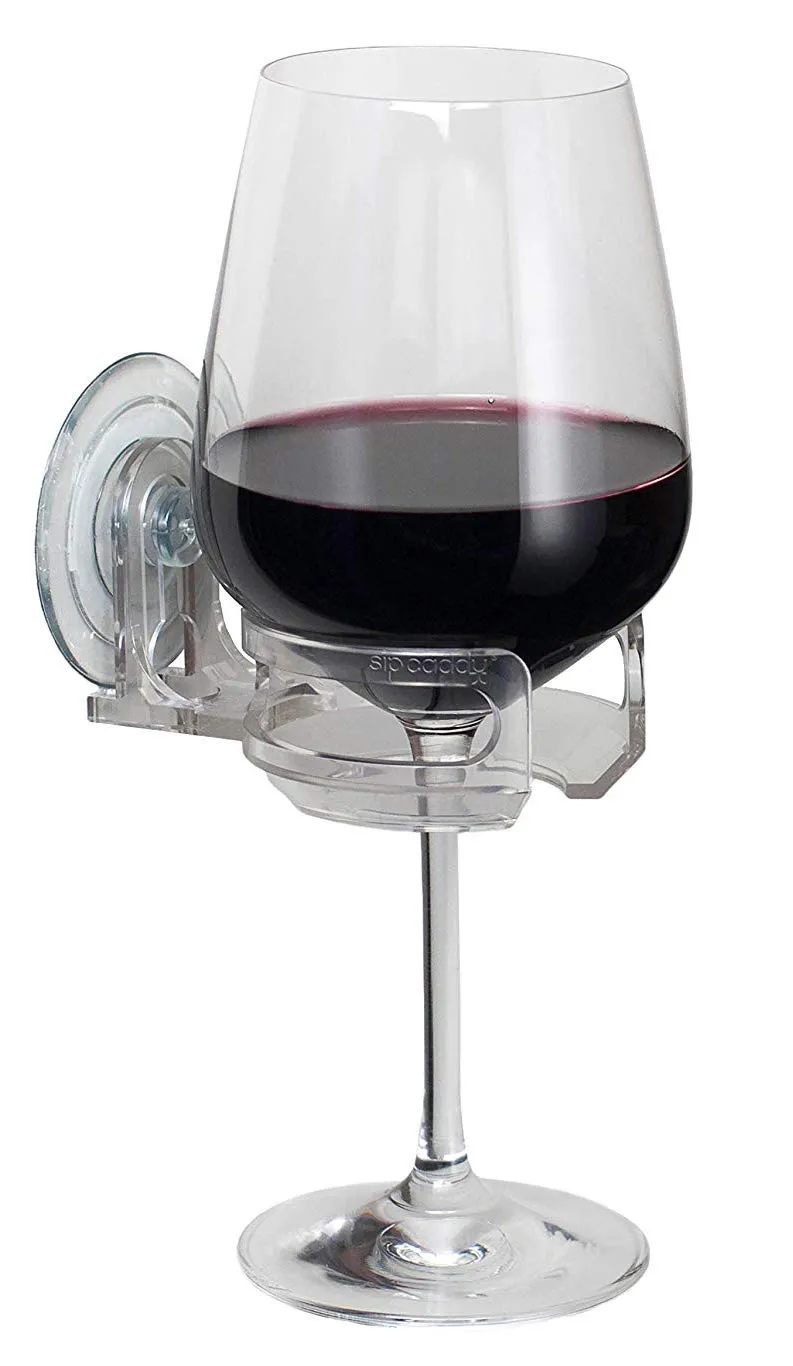 SipCaddy Bath & Shower Portable Cupholder Caddy for Beer & Wine Suction Cup Drink Shower Beer Holder