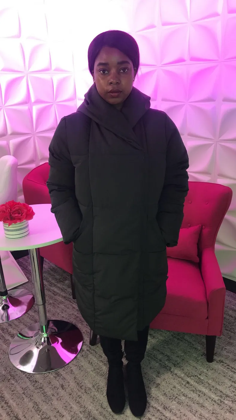 Tatayana Yomary wearing Hygee Oversized Cocoon Coat