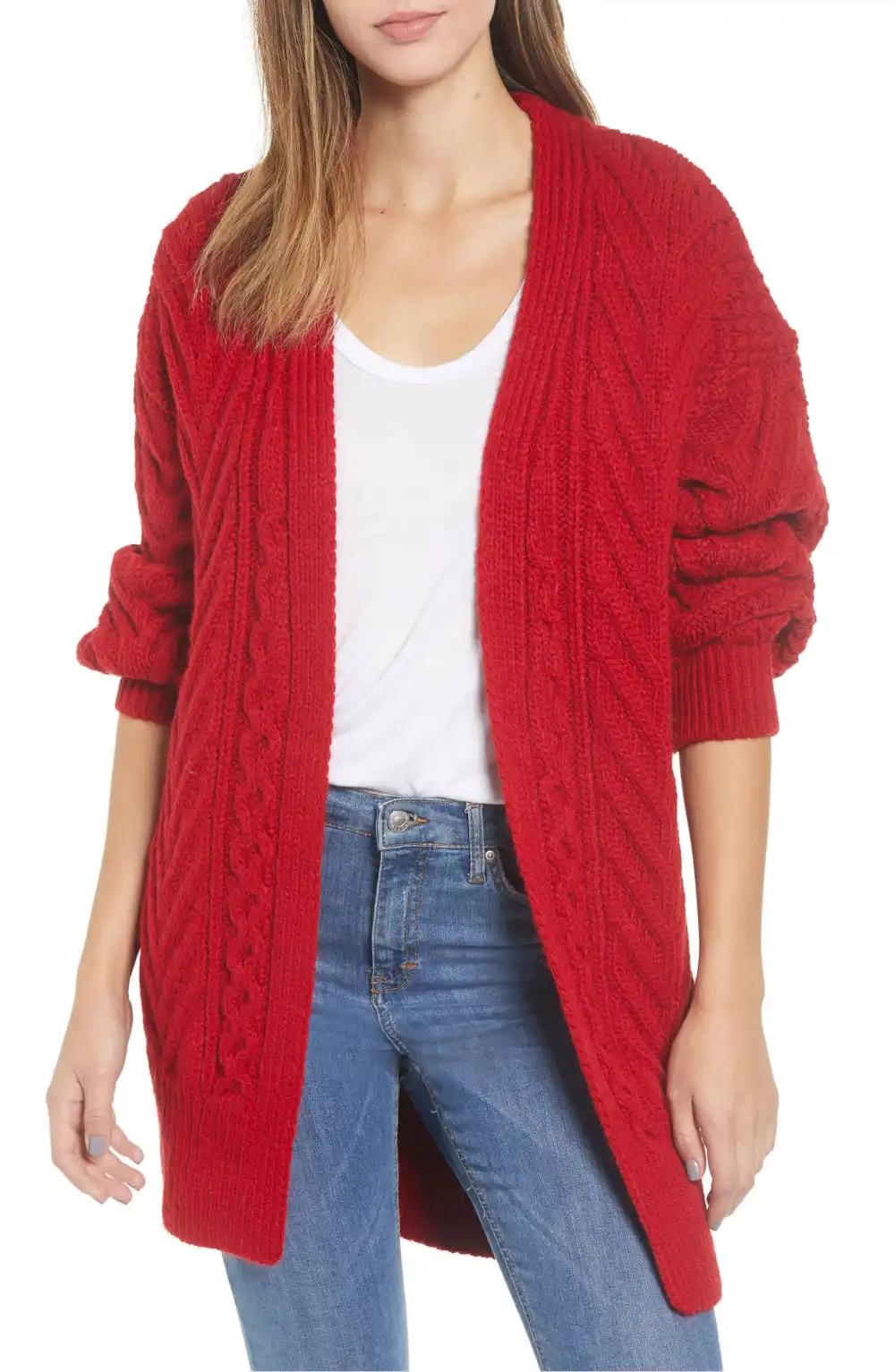 Topshop Long Open Front Cardi