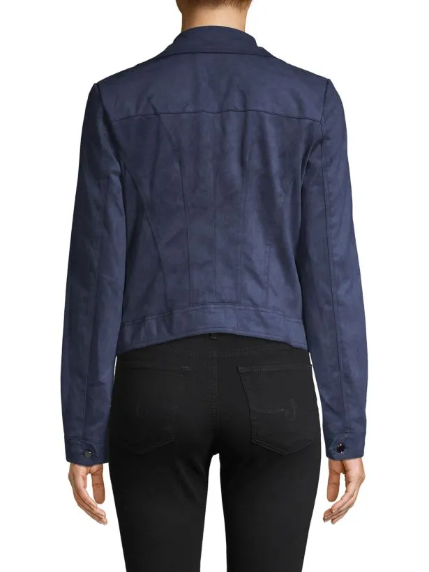 bagatelle faux suede trucker jacket