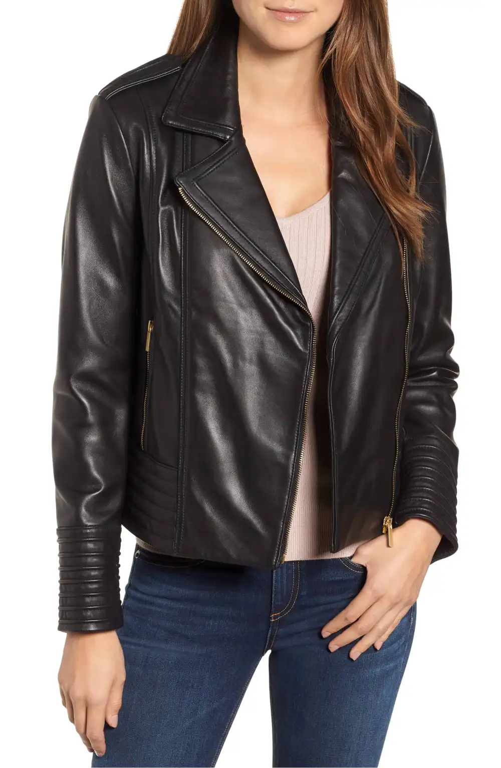 badhgley mischka leather jacket