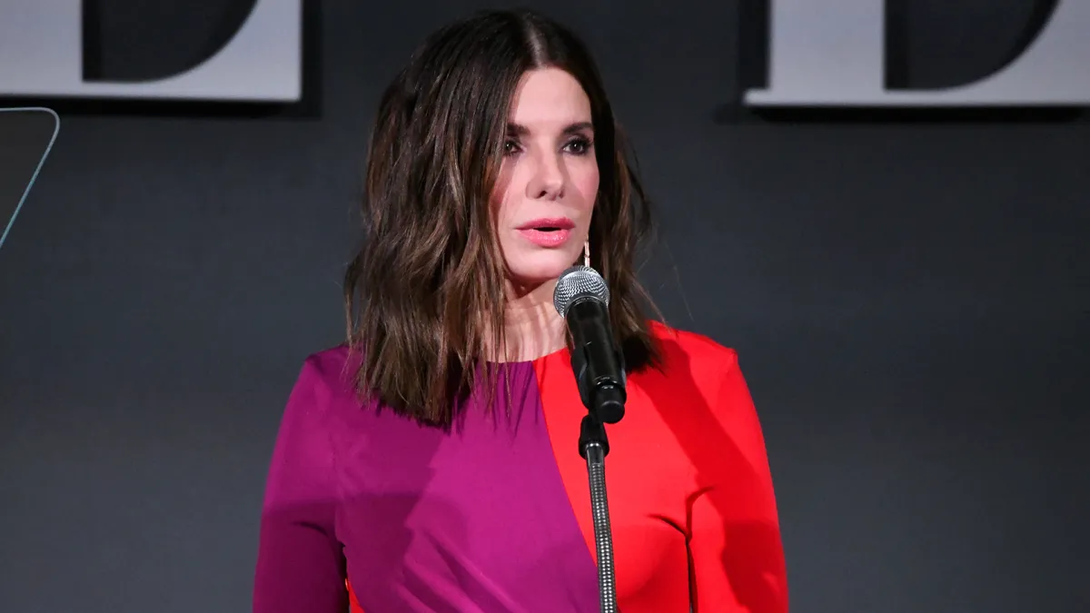 Sandra Bullock speaks onstage