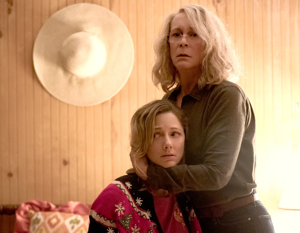Jamie Lee Curtis and Judy Greer in Halloween