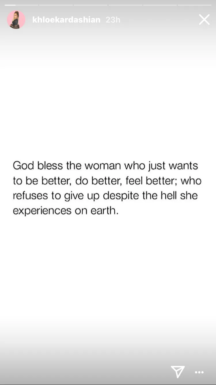 Khloe Kardashian Posts About &lsquo;Women Who Refuse to Give Up&rsquo;